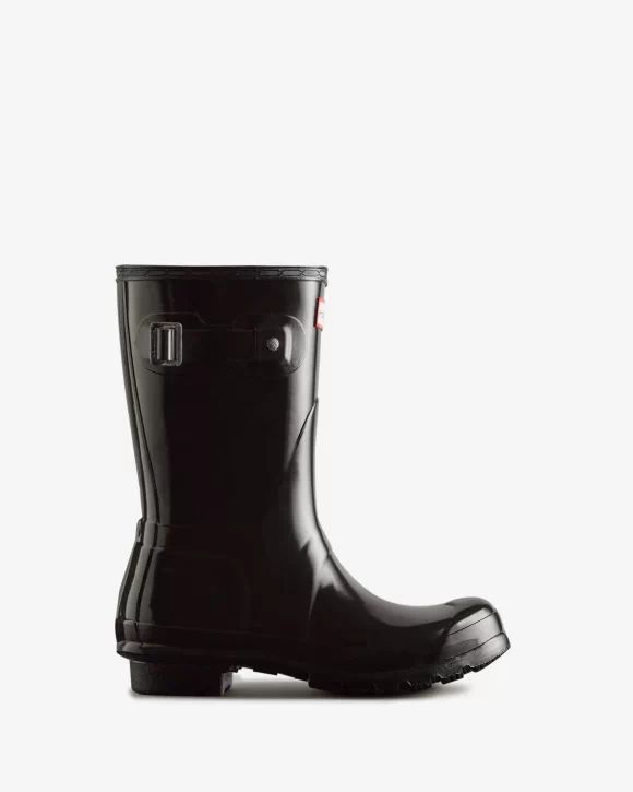Hunter-Women's Original Short Gloss Rain Boots-Black