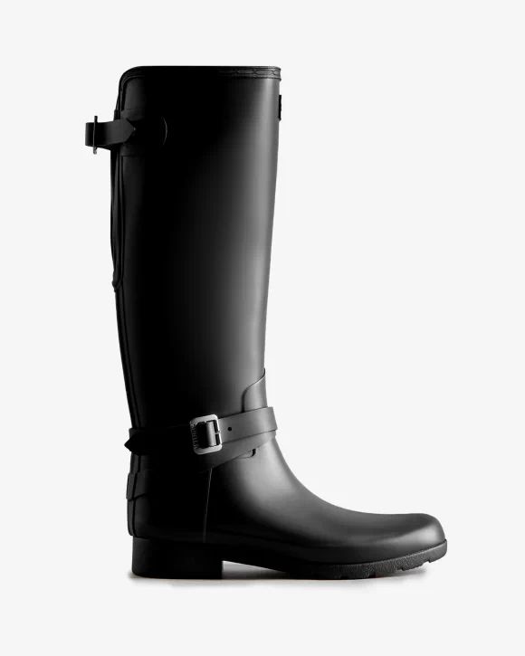 Hunter-Women's Refined Slim Fit Adjustable Tall Rain Boots-Black