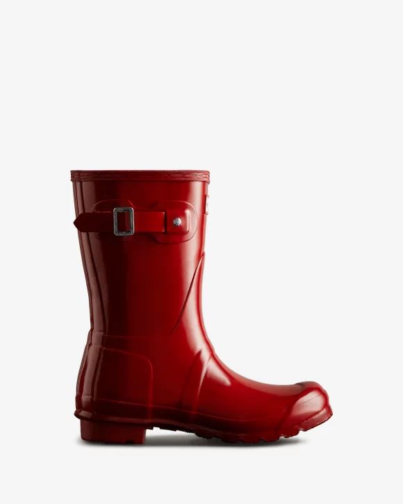 Hunter-Women's Original Short Gloss Rain Boots-Military Red