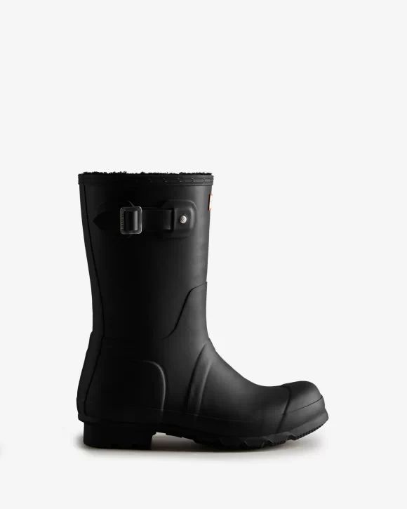Hunter-Men's Short Insulated Rain Boots-Black