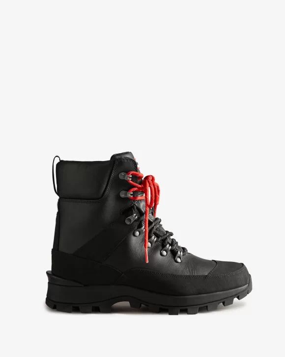 Hunter-Men's Insulated Leather Commando Boots-Black