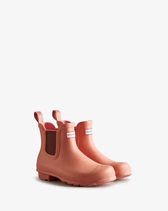 Hunter-Women's Original Chelsea Boots-Rough Pink - Click Image to Close