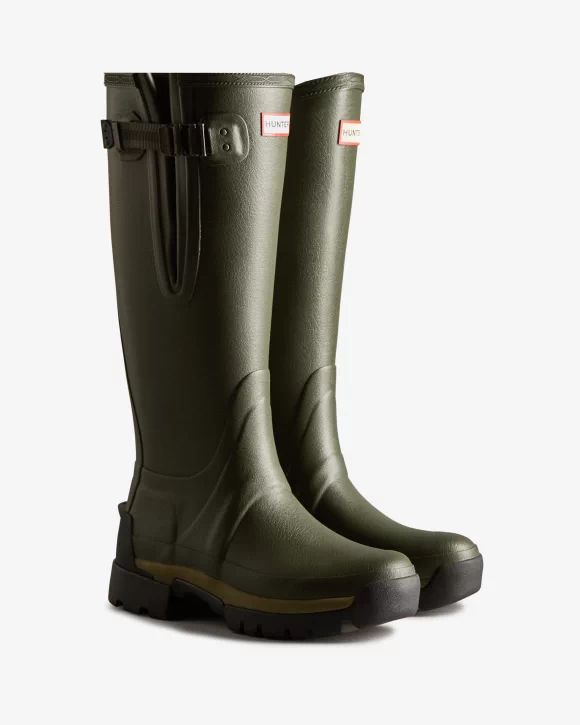 Hunter-Women's Balmoral Adjustable 3mm Neoprene Rain Boots-Dark Olive