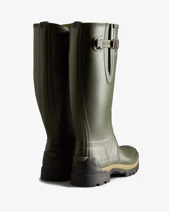 Hunter-Men's Balmoral Adjustable 3mm Neoprene Rain Boots-Dark Olive