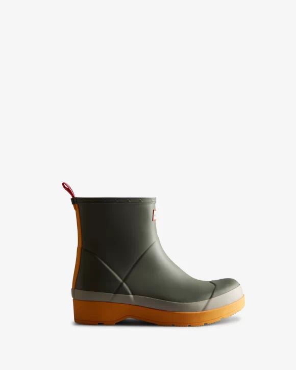 Hunter-Men's Play Short Rain Boots-Urban Grey/Zinc/Nomad Orange