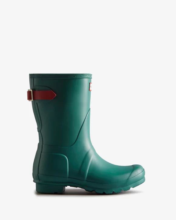 Hunter-Women's Short Back Adjustable Rain Boots-Loch Awe Blue/Glenmore Rose