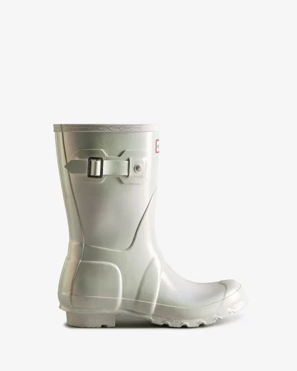Hunter-Women's Nebula Short Rain Boots-Silver