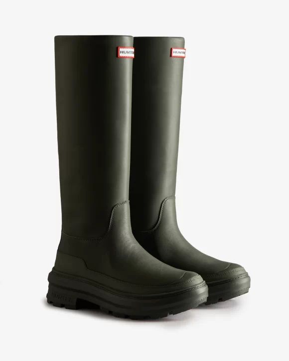 Hunter-Women's Killing Eve Tall Chasing Boot-Olive - Click Image to Close