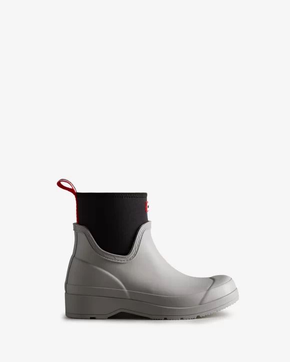 Hunter-Women's Play Short Neoprene Rain Boots-Steall Light Grey