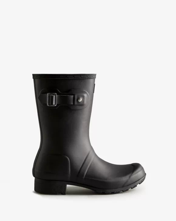 Hunter-Women's Tour Foldable Short Rain Boots-Black