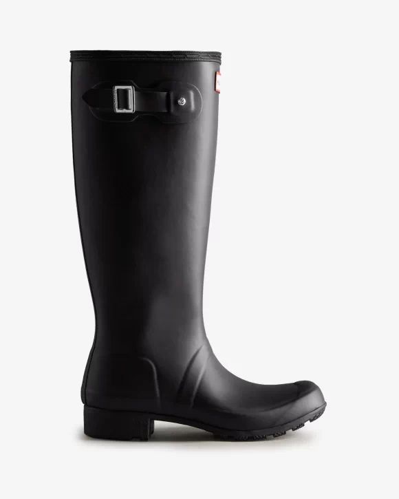 Hunter-Women's Tour Foldable Tall Rain Boots-Black