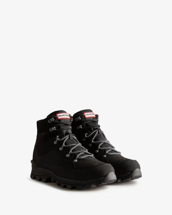 Hunter-Men's Explorer Insulated Lace-Up Commando Boots-Black
