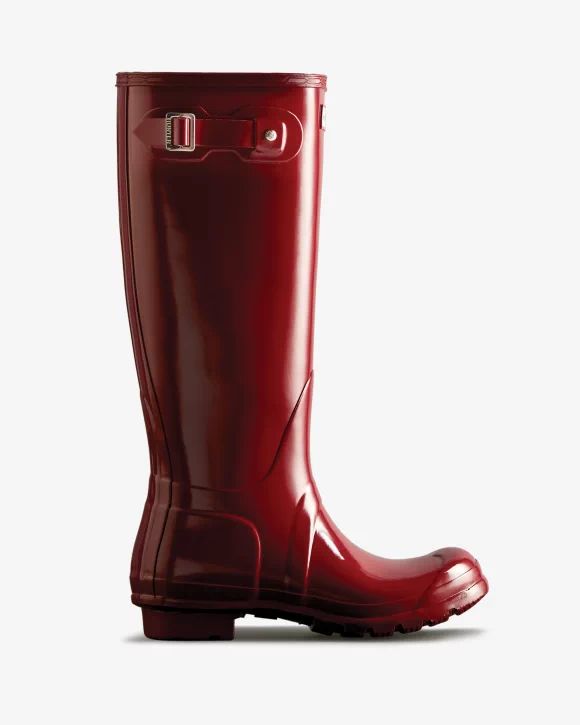 Hunter-Women's Original Tall Gloss Rain Boots-Fall Red