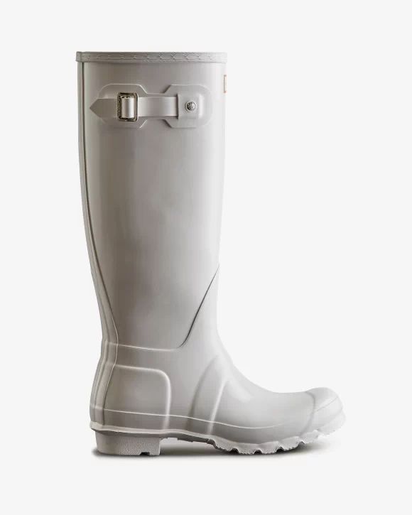 Hunter-Women's Original Tall Gloss Rain Boots-White