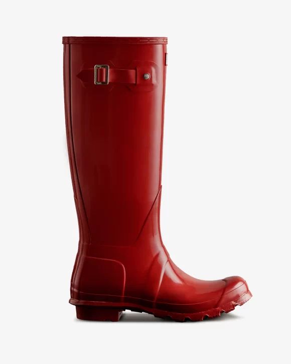 Hunter-Women's Original Tall Gloss Rain Boots-Military Red