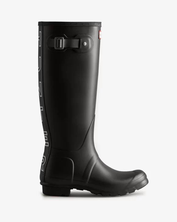 Hunter-Women's HUNTER Backstrap Tall Rain Boots-Black/White